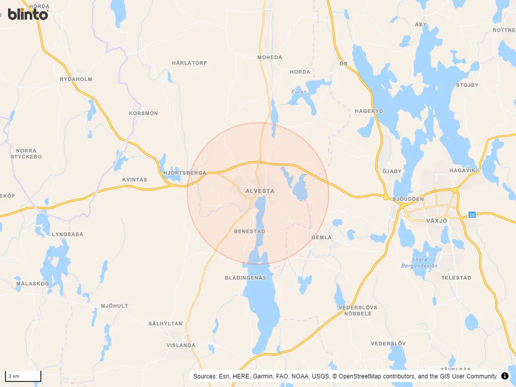 Karta &ouml;ver ALVESTA