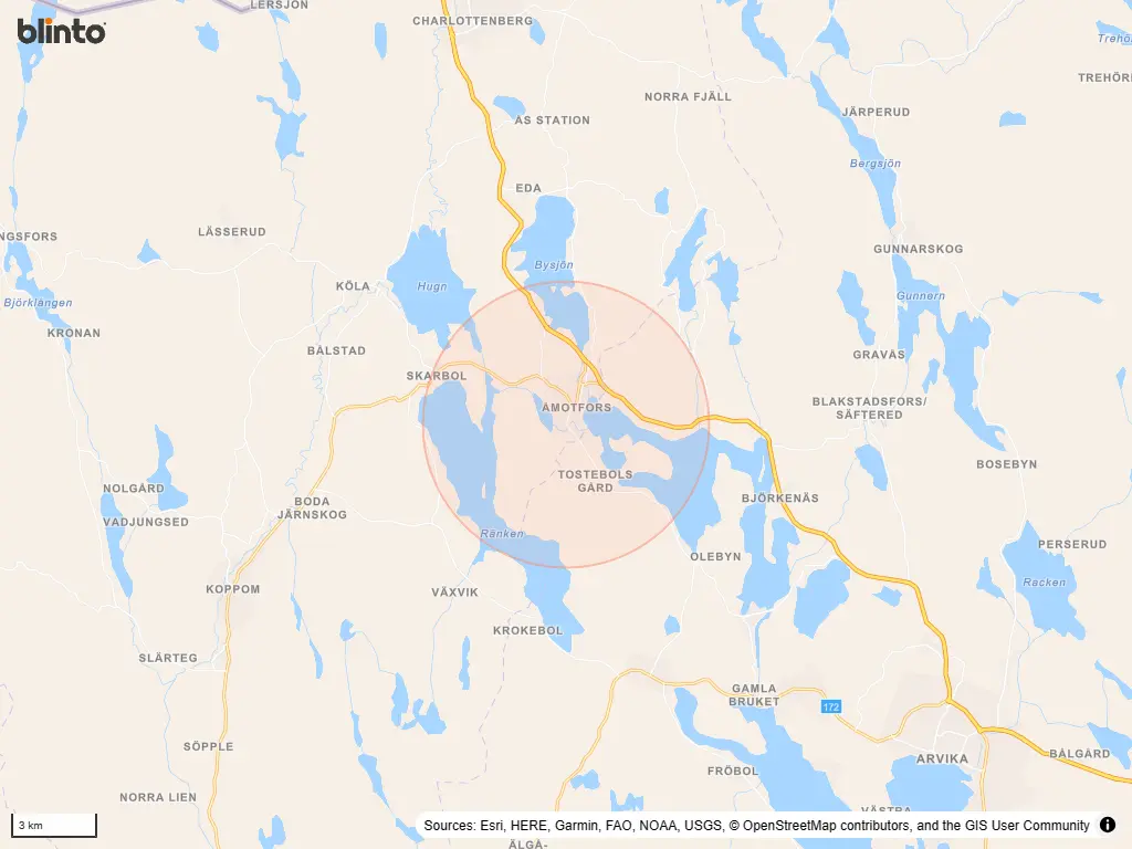 Karta över Åmotfors