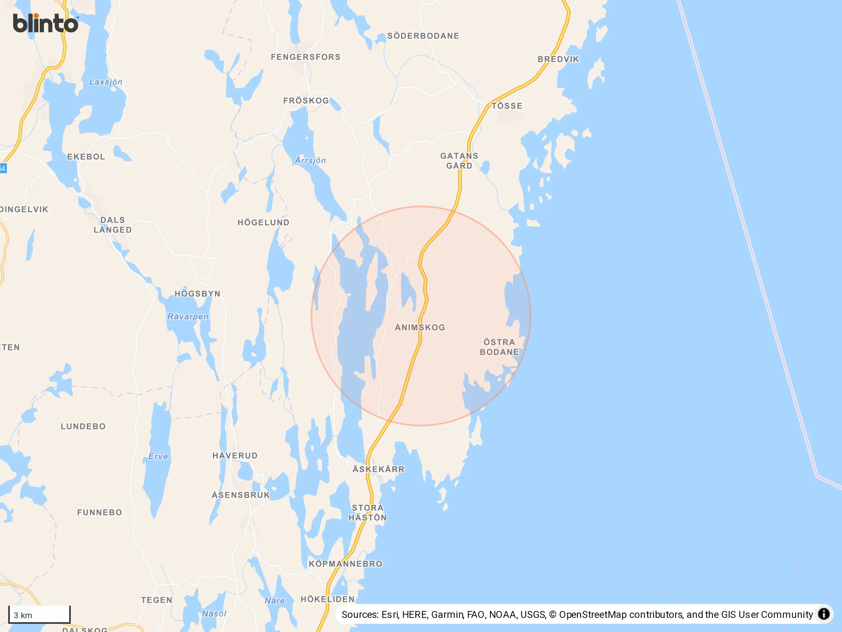 Karta över Ånimskog