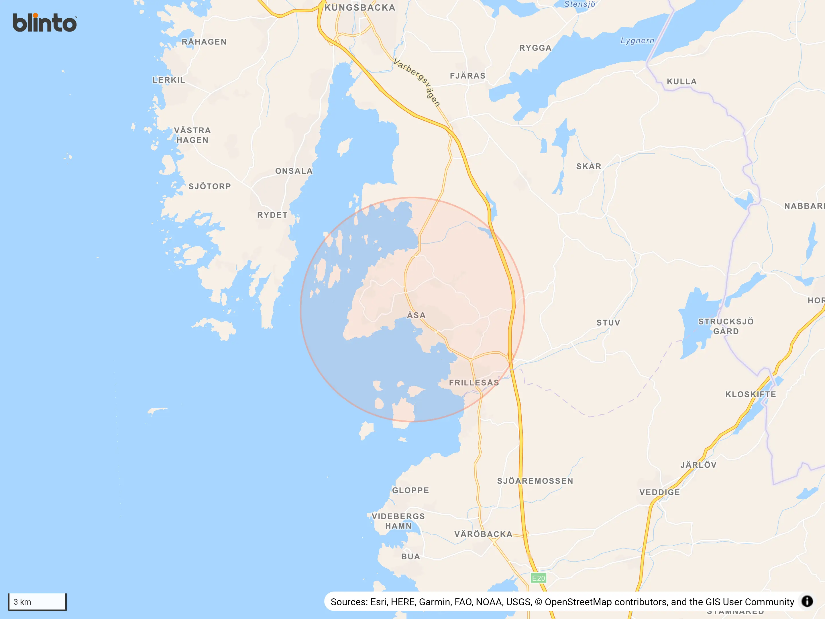 Karta över Åsa
