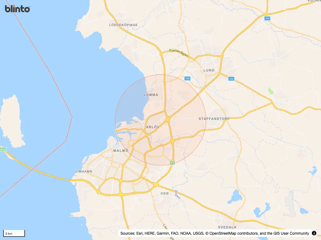 Karta &ouml;ver Arlöv