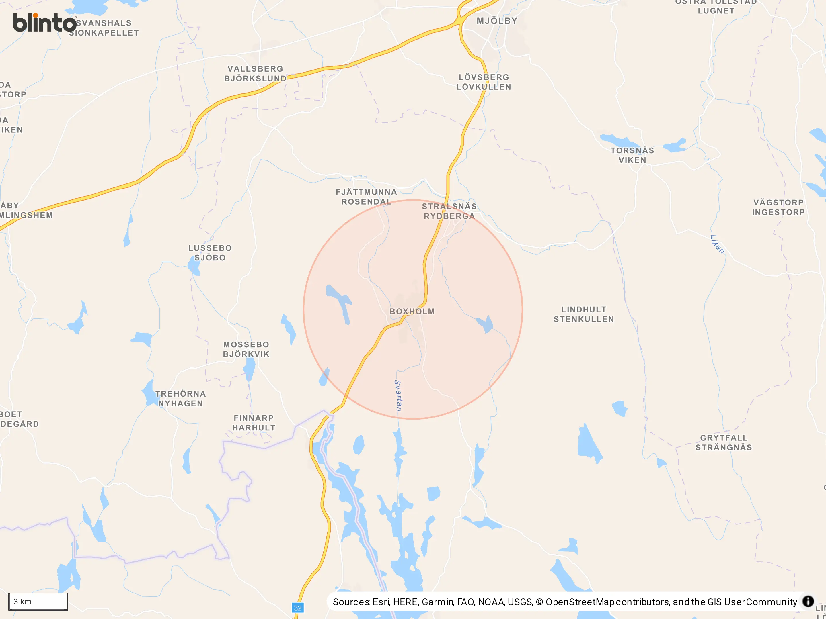 Karta över Boxholm