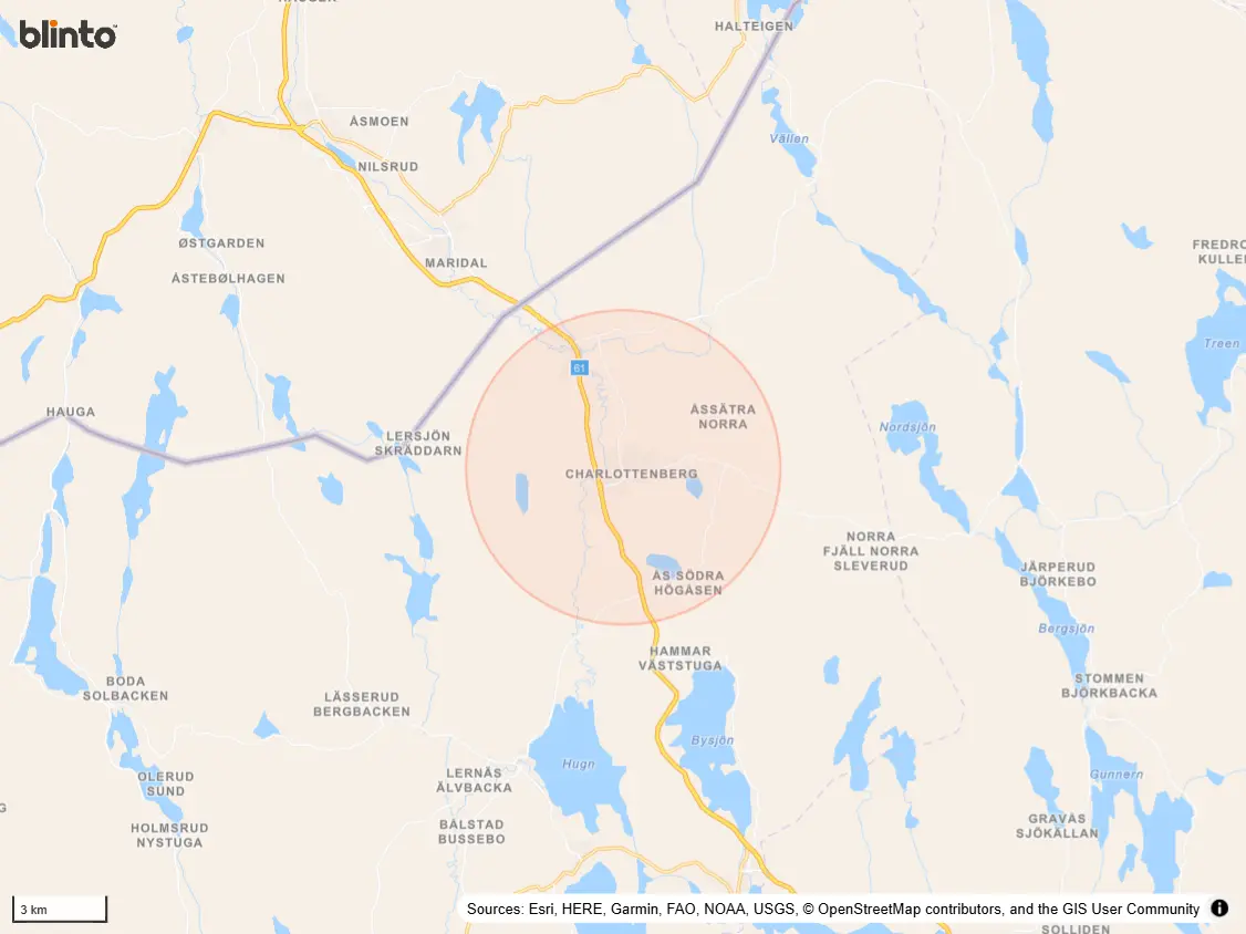 Karta &ouml;ver Charlottenbergs