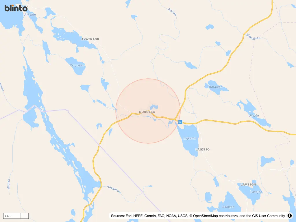 Karta &ouml;ver Dorotea