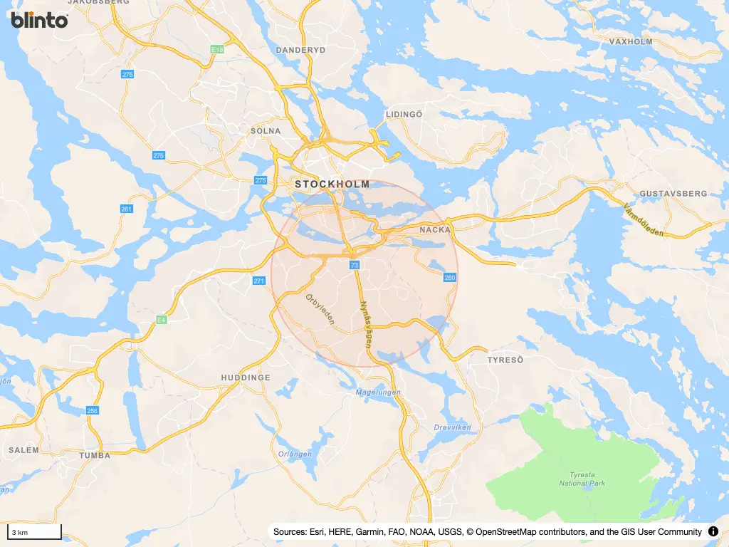 Karta över Enskededalen