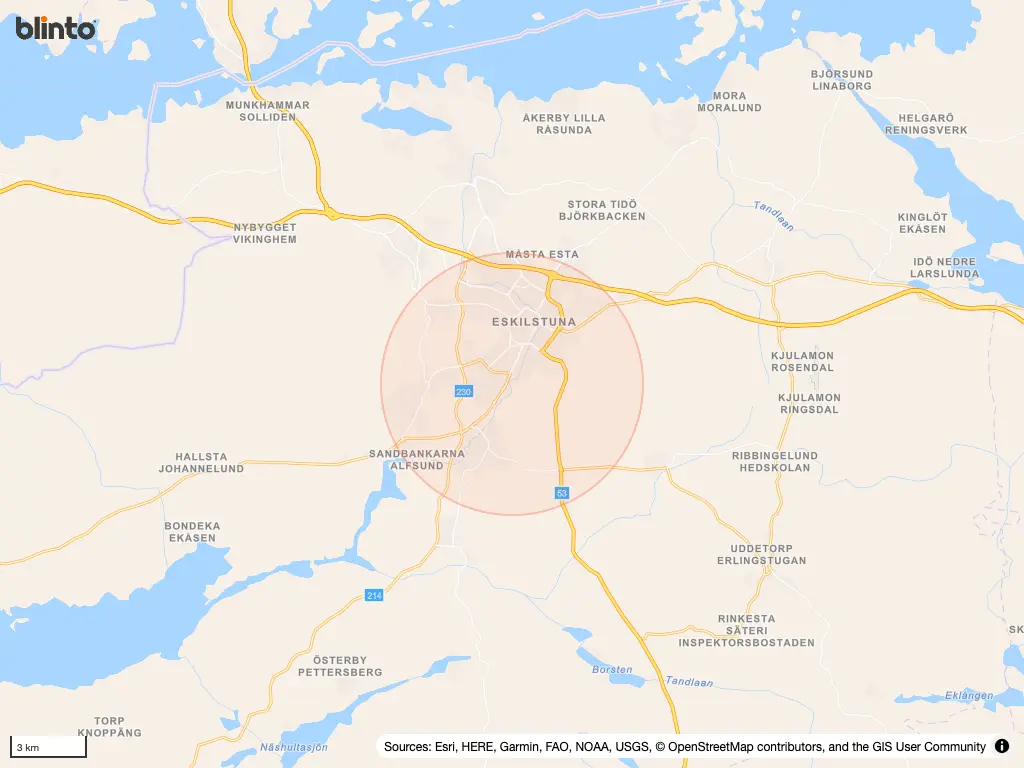 Karta över Eskilstuna Sverige