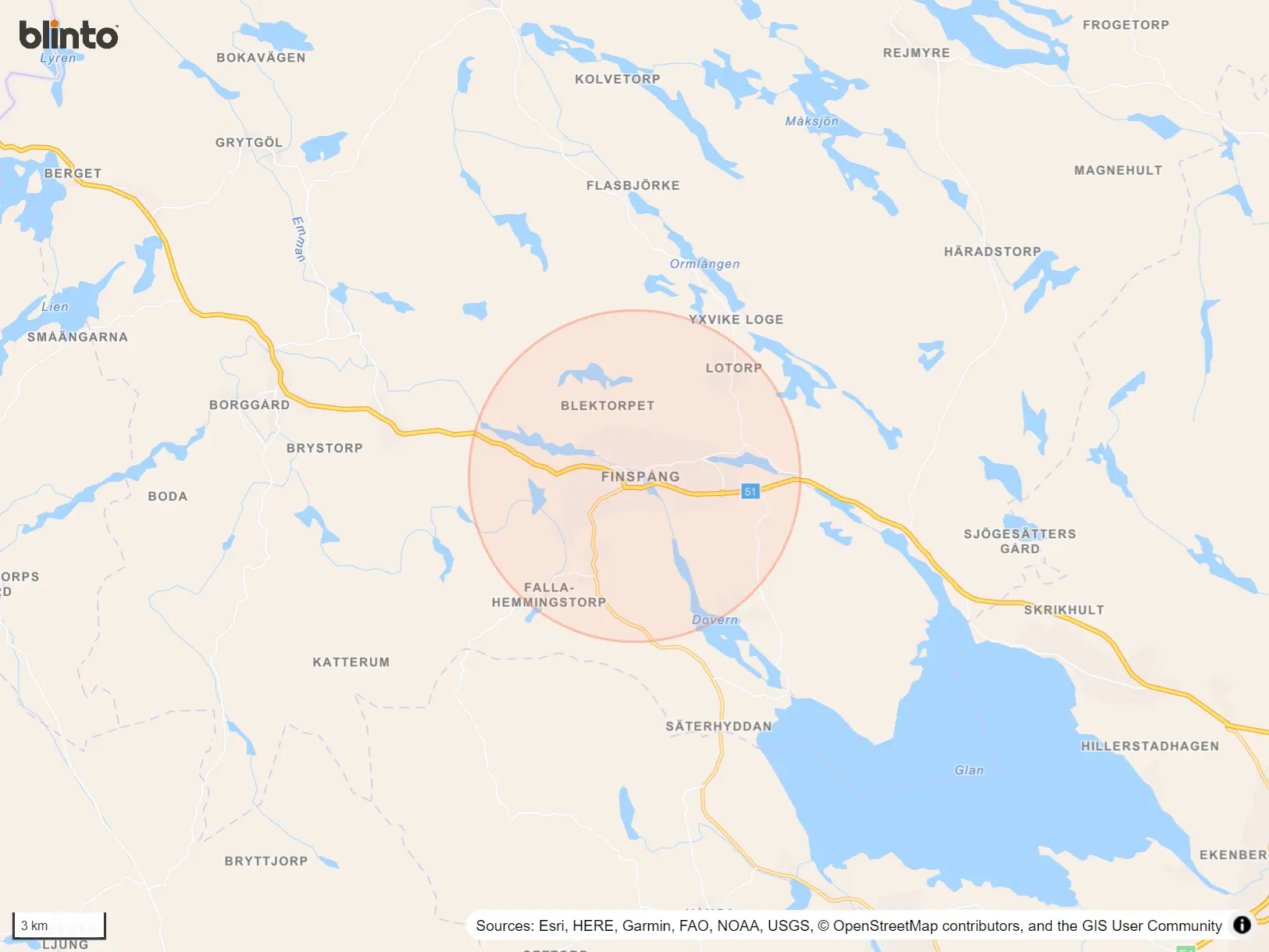 Karta över FinspÃ¥ng