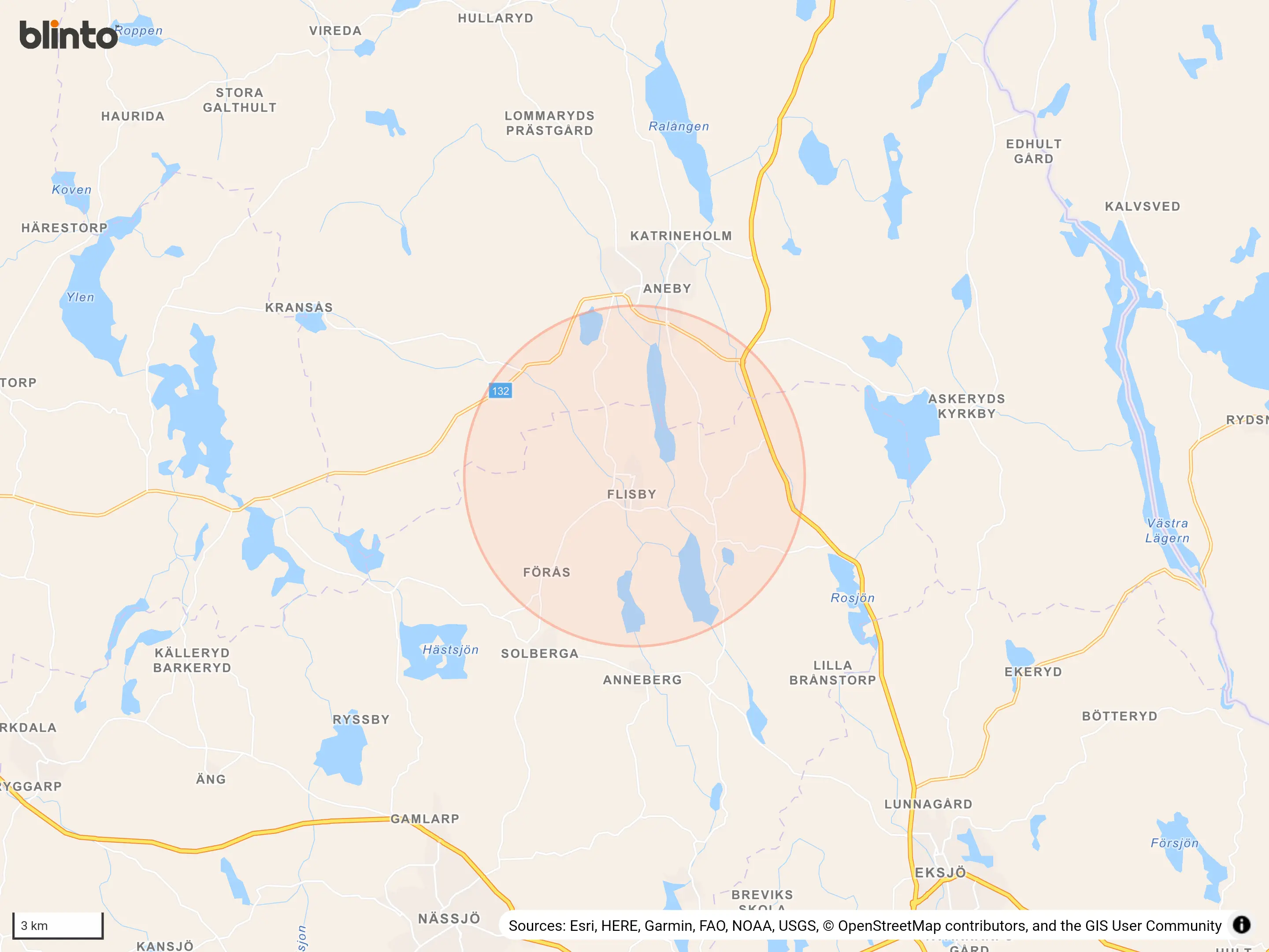 Karta över Flisby