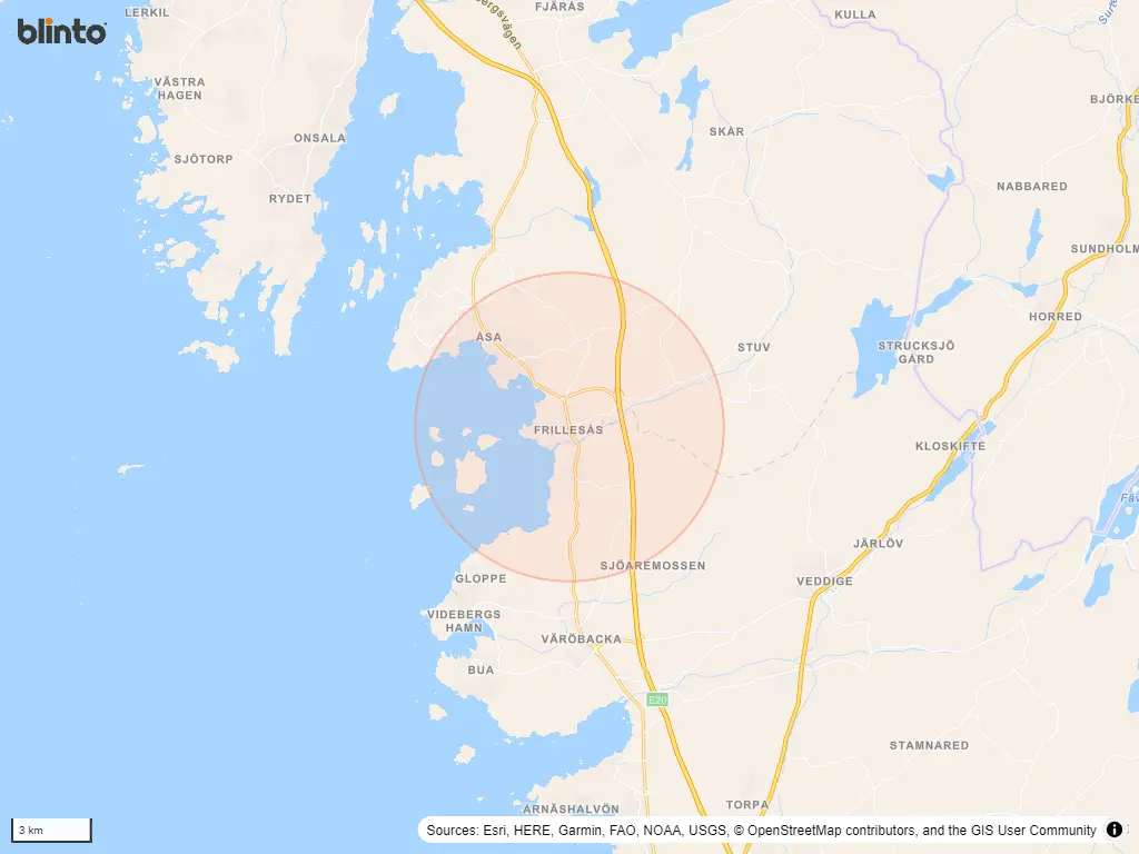 Karta över FRILLESÅS