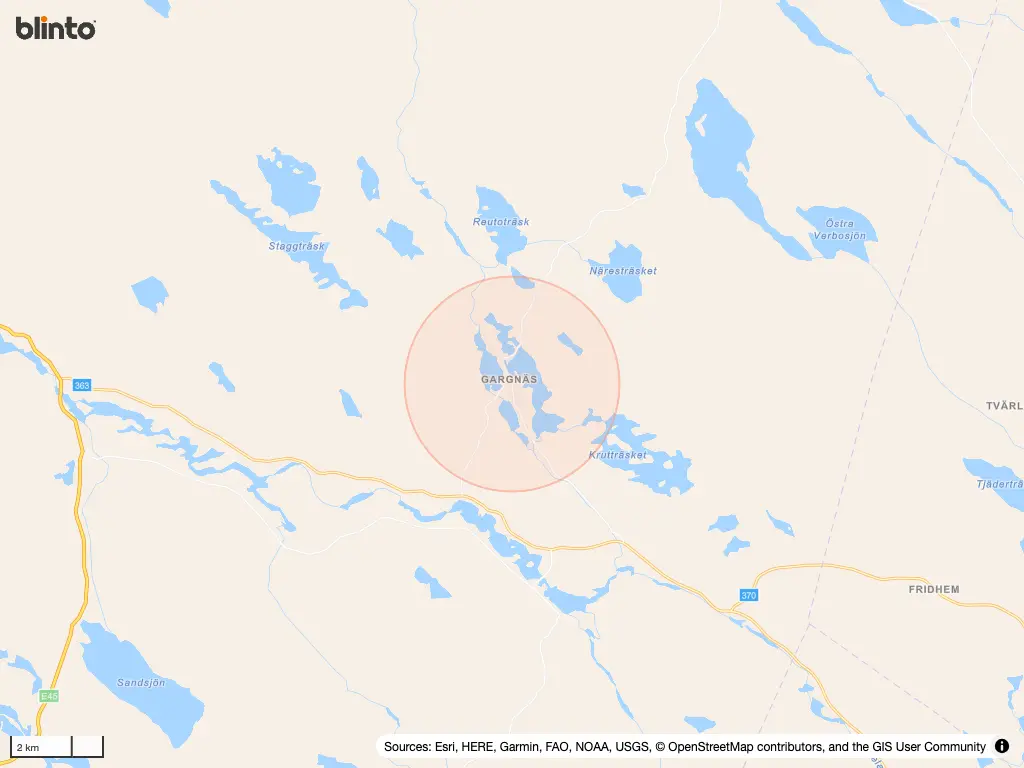 Karta över GARGNÄS