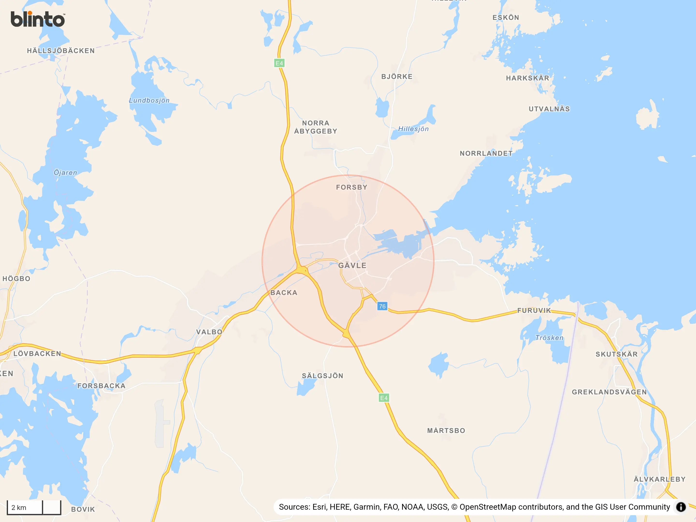 Karta &ouml;ver GÄVLE