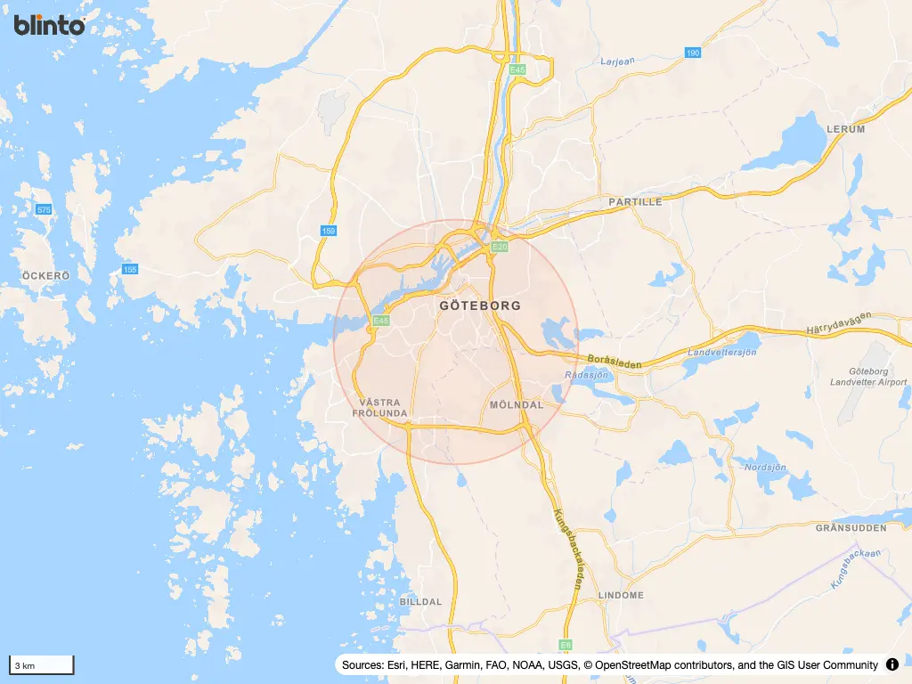Karta över Göteborg