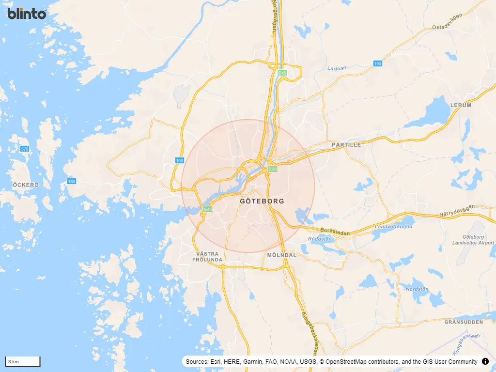 Karta över Göteborg