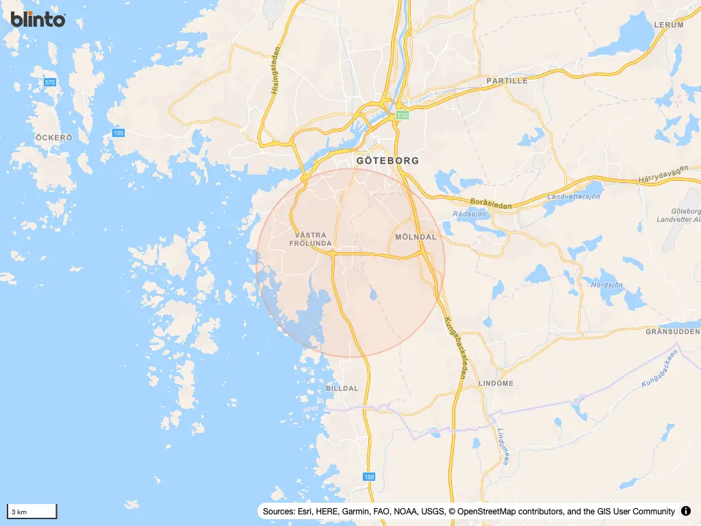 Karta över Göteborg