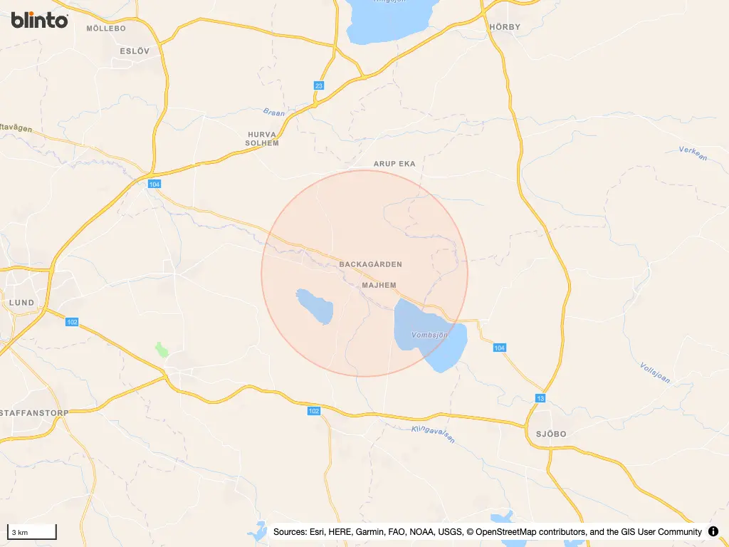 Karta &ouml;ver HARLÖSA