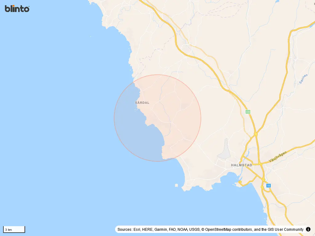 Karta &ouml;ver Haverdal