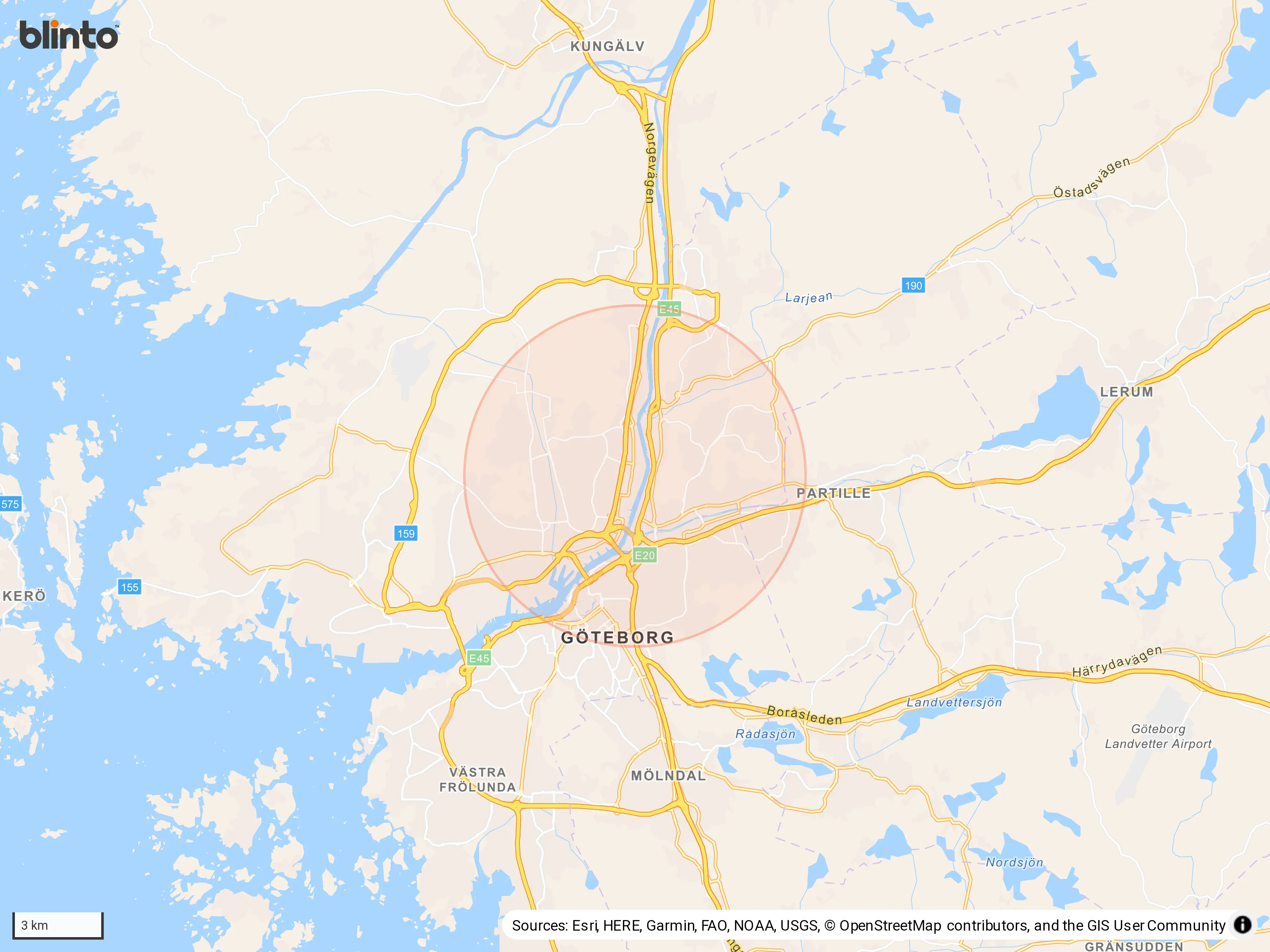 Karta &ouml;ver Hisingsbacka