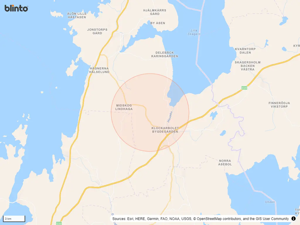 Karta &ouml;ver Hova