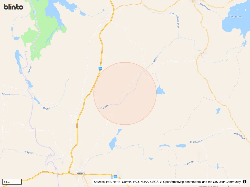 Karta &ouml;ver Huddungeby
