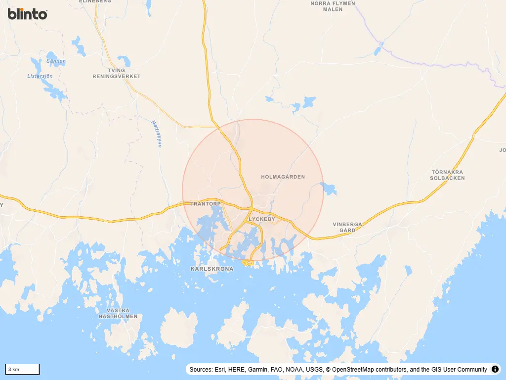 Karta över Karlrskona