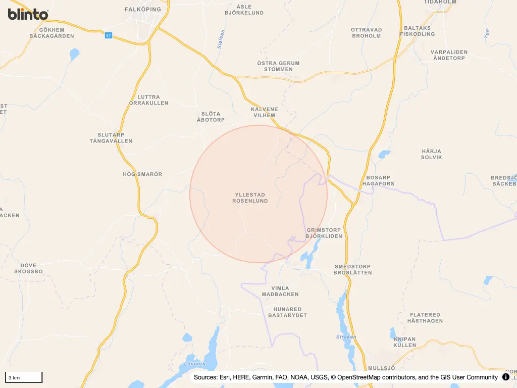 Karta &ouml;ver Kättilstorp