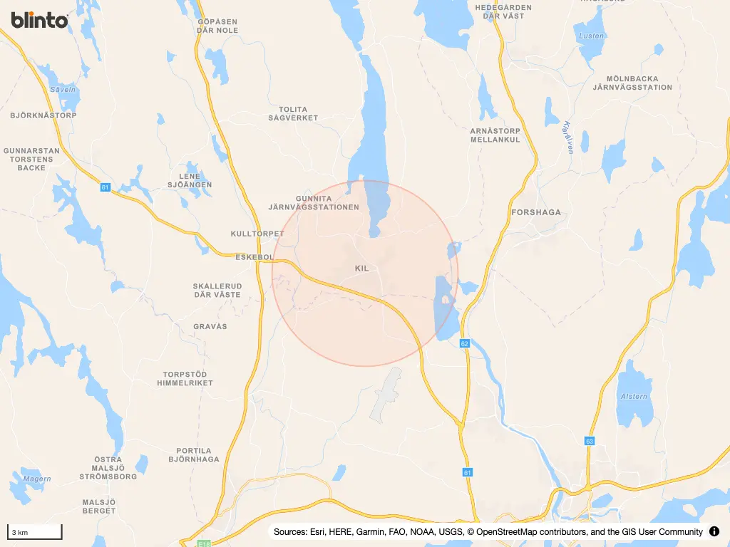 Karta &ouml;ver Kil