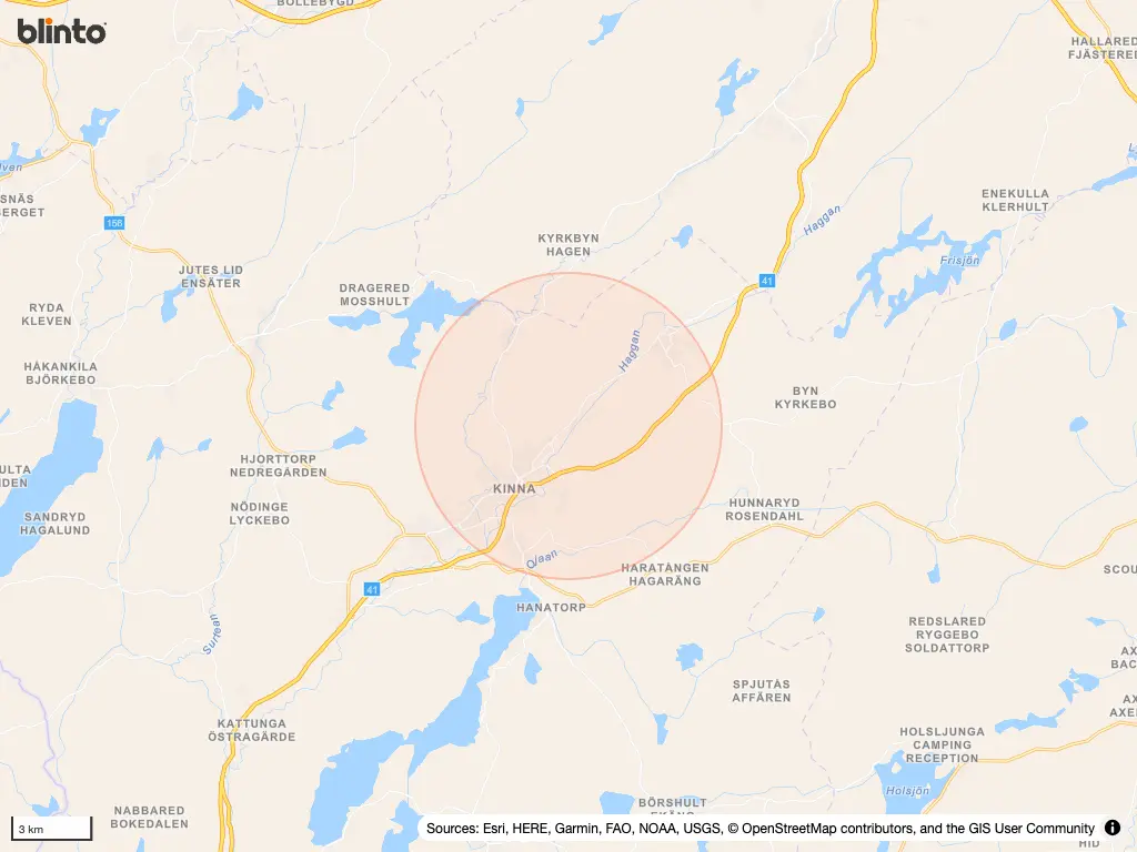 Karta &ouml;ver KINNAHULT