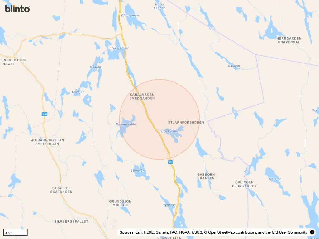 Karta &ouml;ver Lesjöfors
