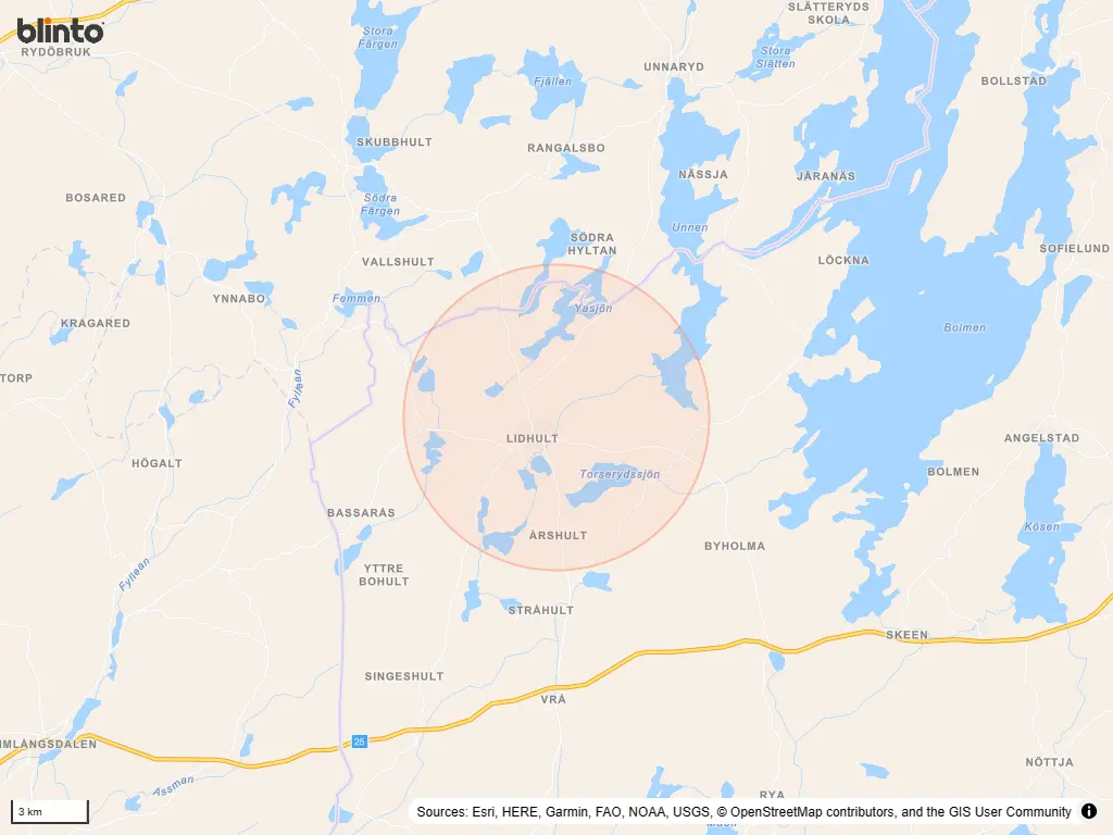 Karta över Lidhult