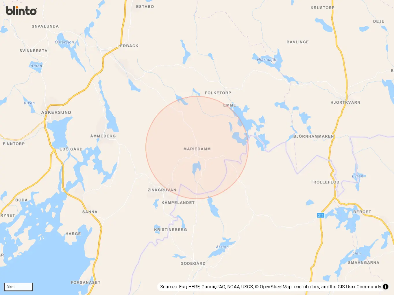 Karta &ouml;ver Mariedamm