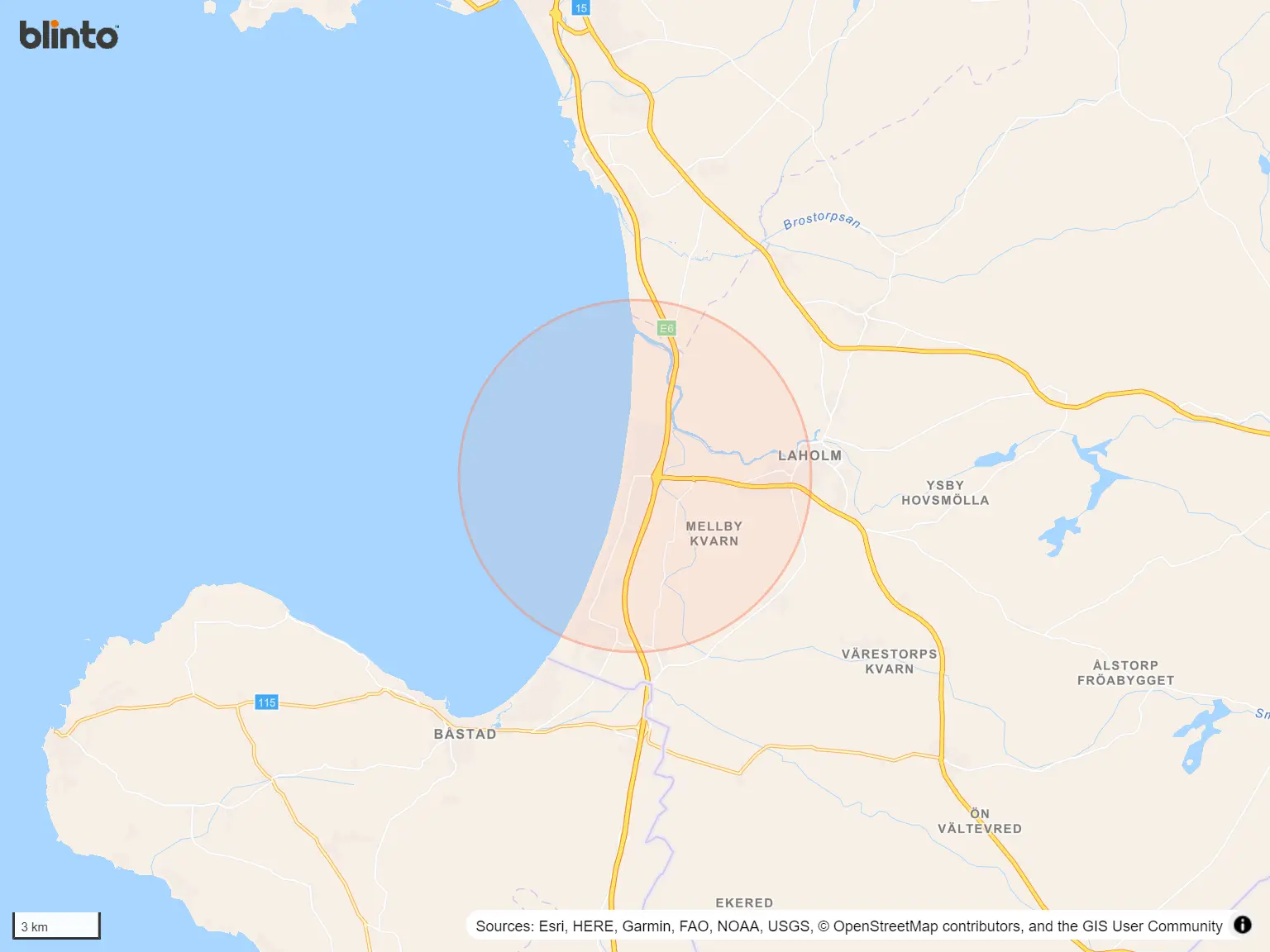 Karta över MELLBYSTRAND