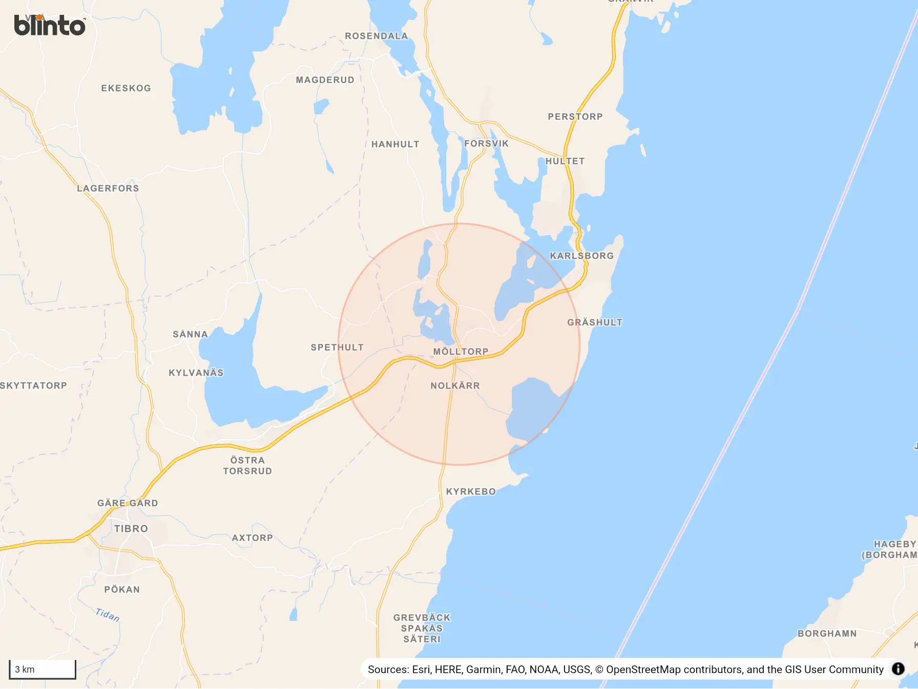 Karta över Mölltorp