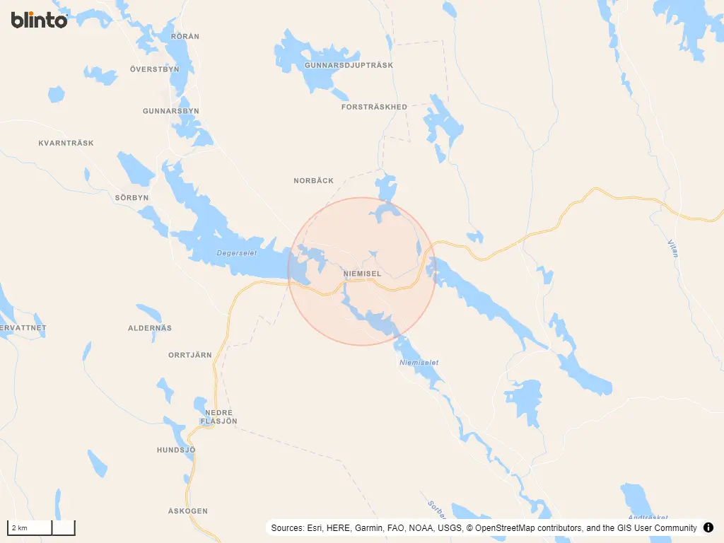 Karta &ouml;ver NIEMISEL