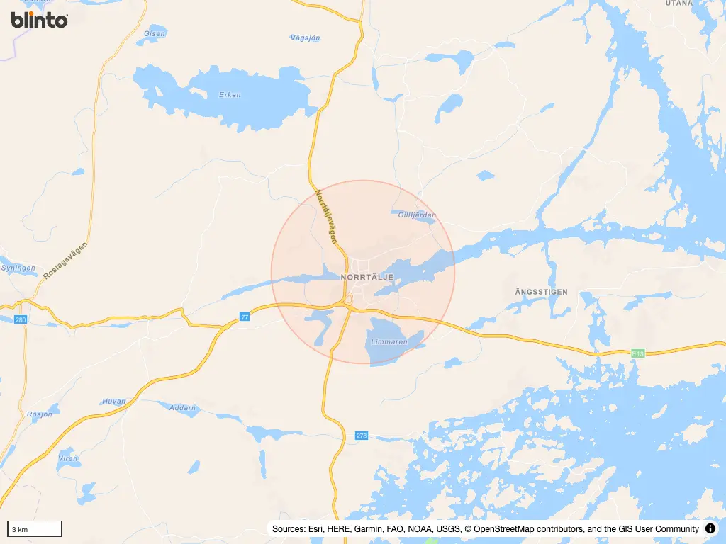 Karta &ouml;ver Norrtälje