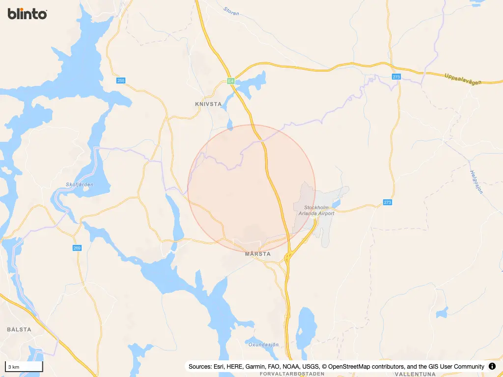 Karta över Odensala