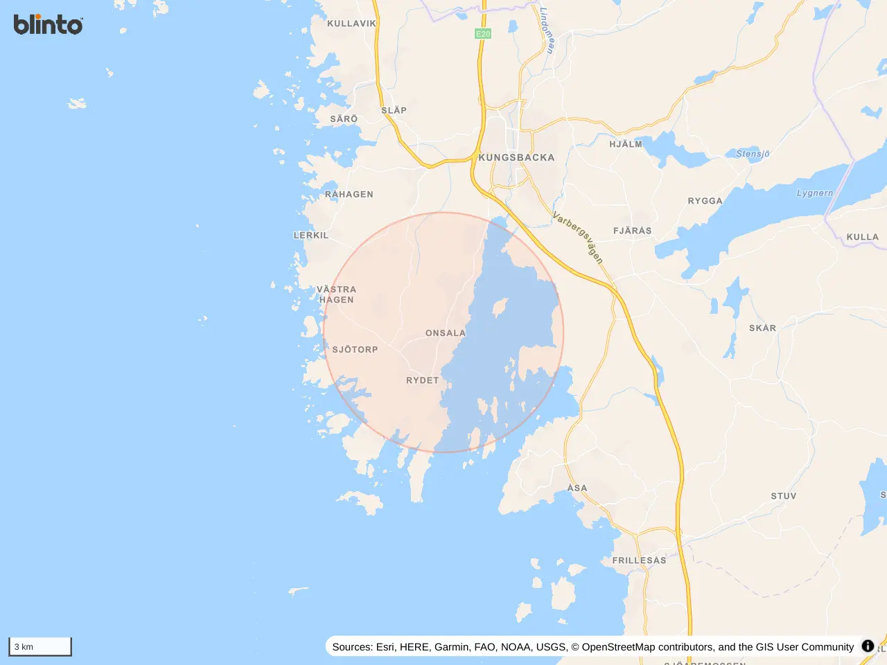 Karta över Onsala
