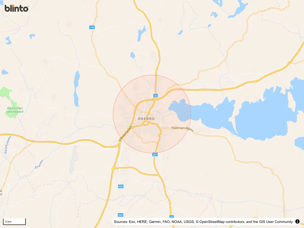 Karta &ouml;ver ÖREBRO