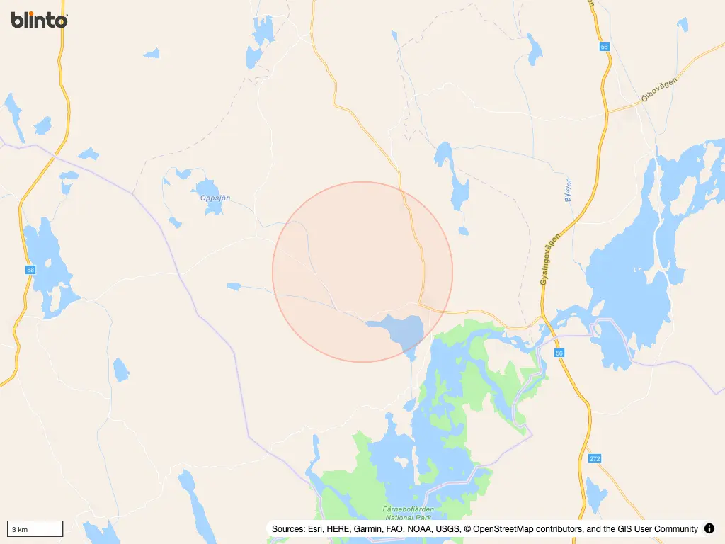 Karta &ouml;ver Östefärnebo