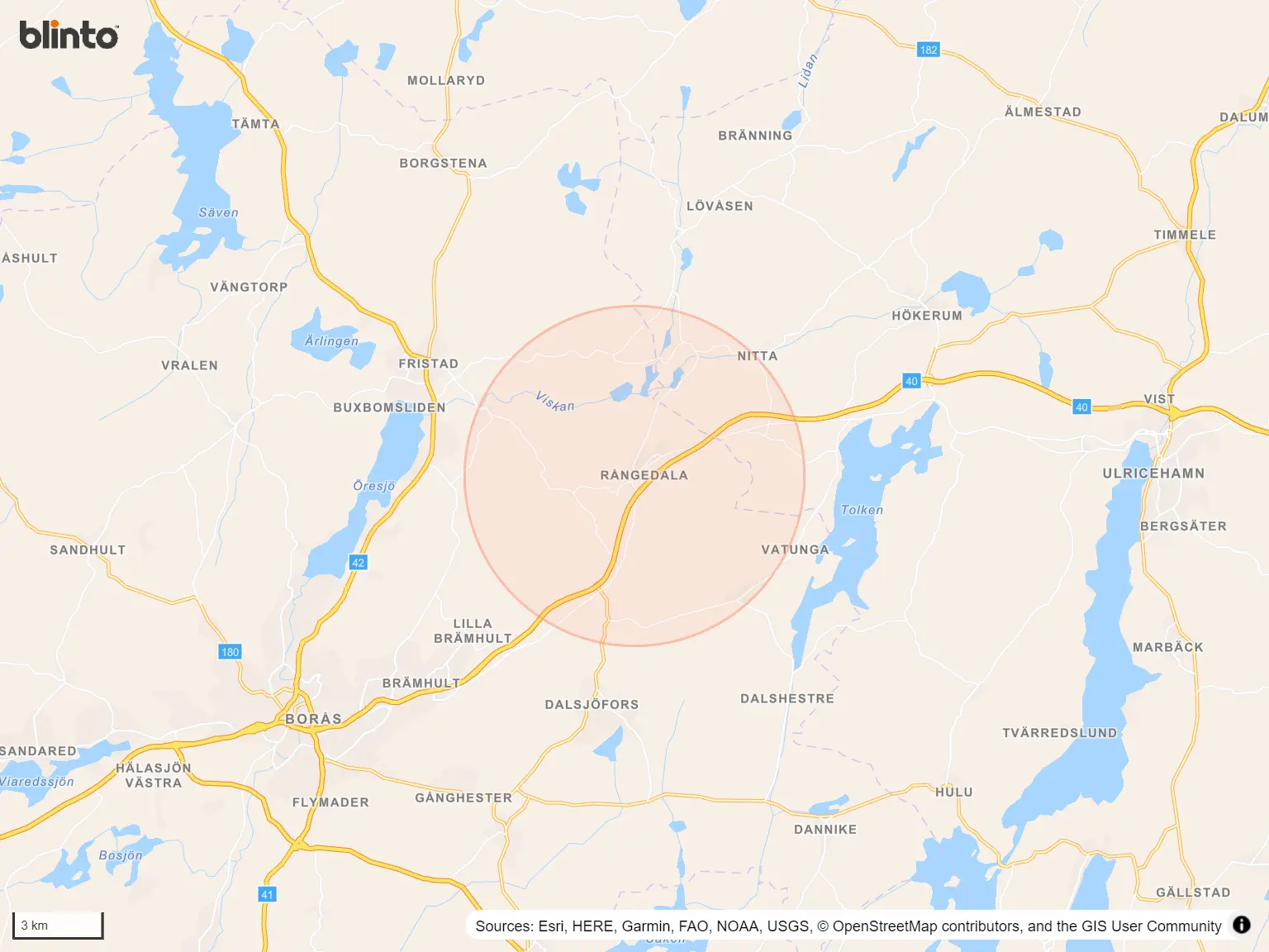 Karta över RÅNGEDALA