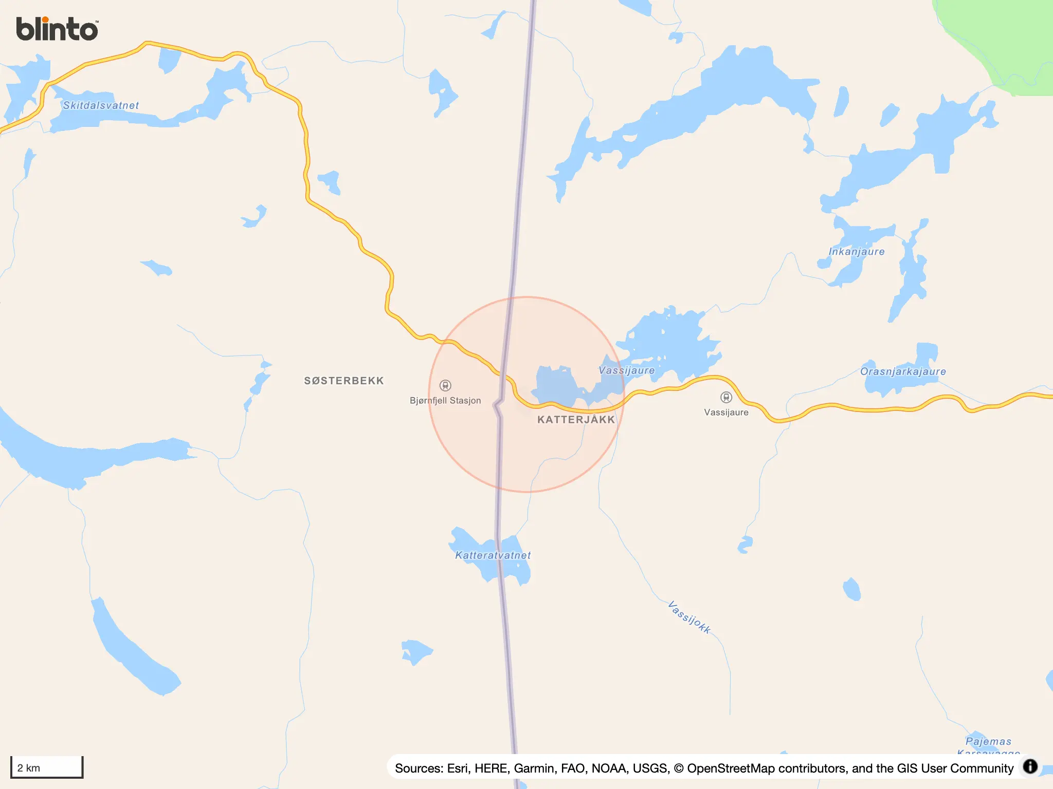 Karta &ouml;ver Riksgränsen