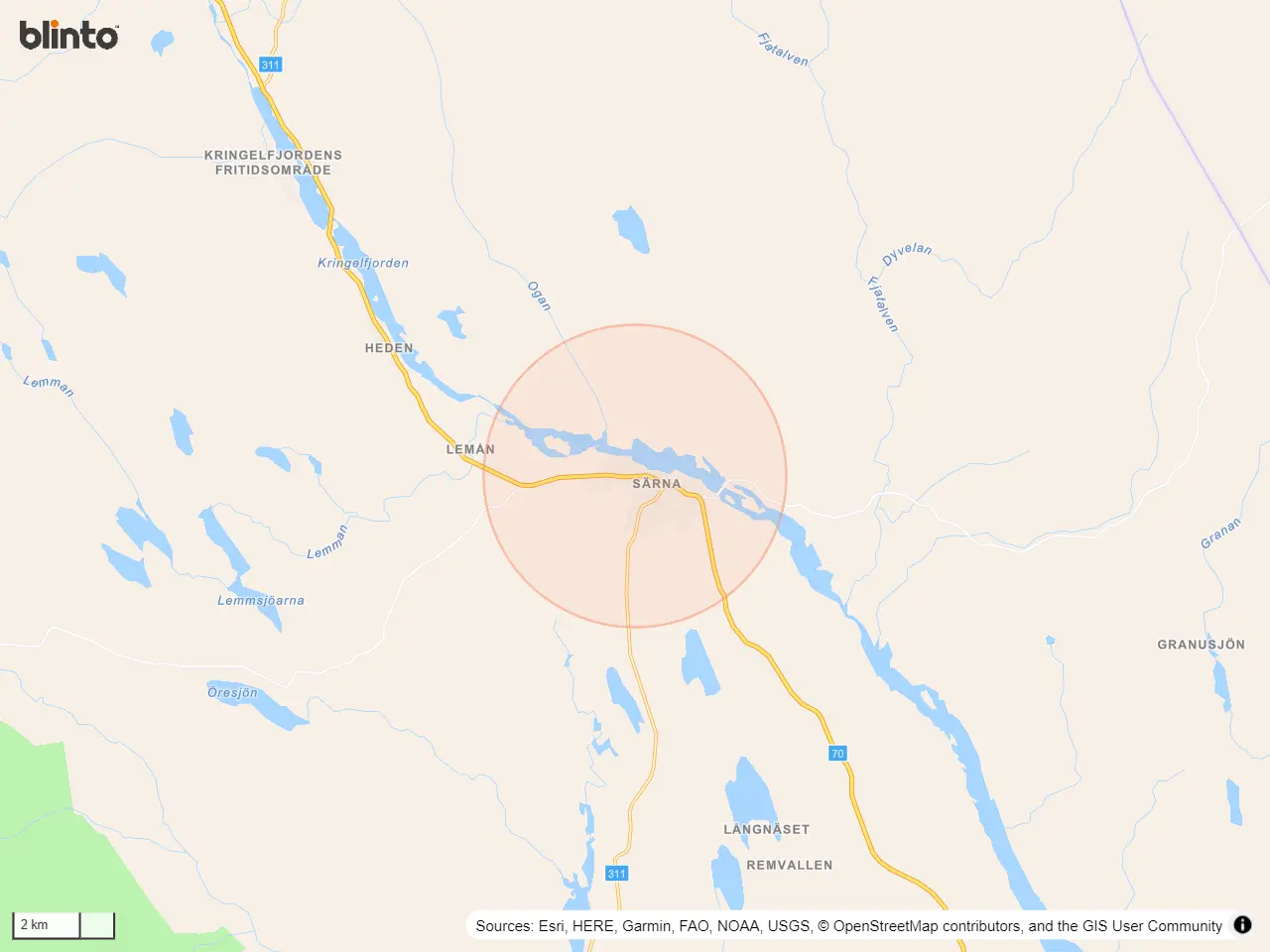 Karta över Särna