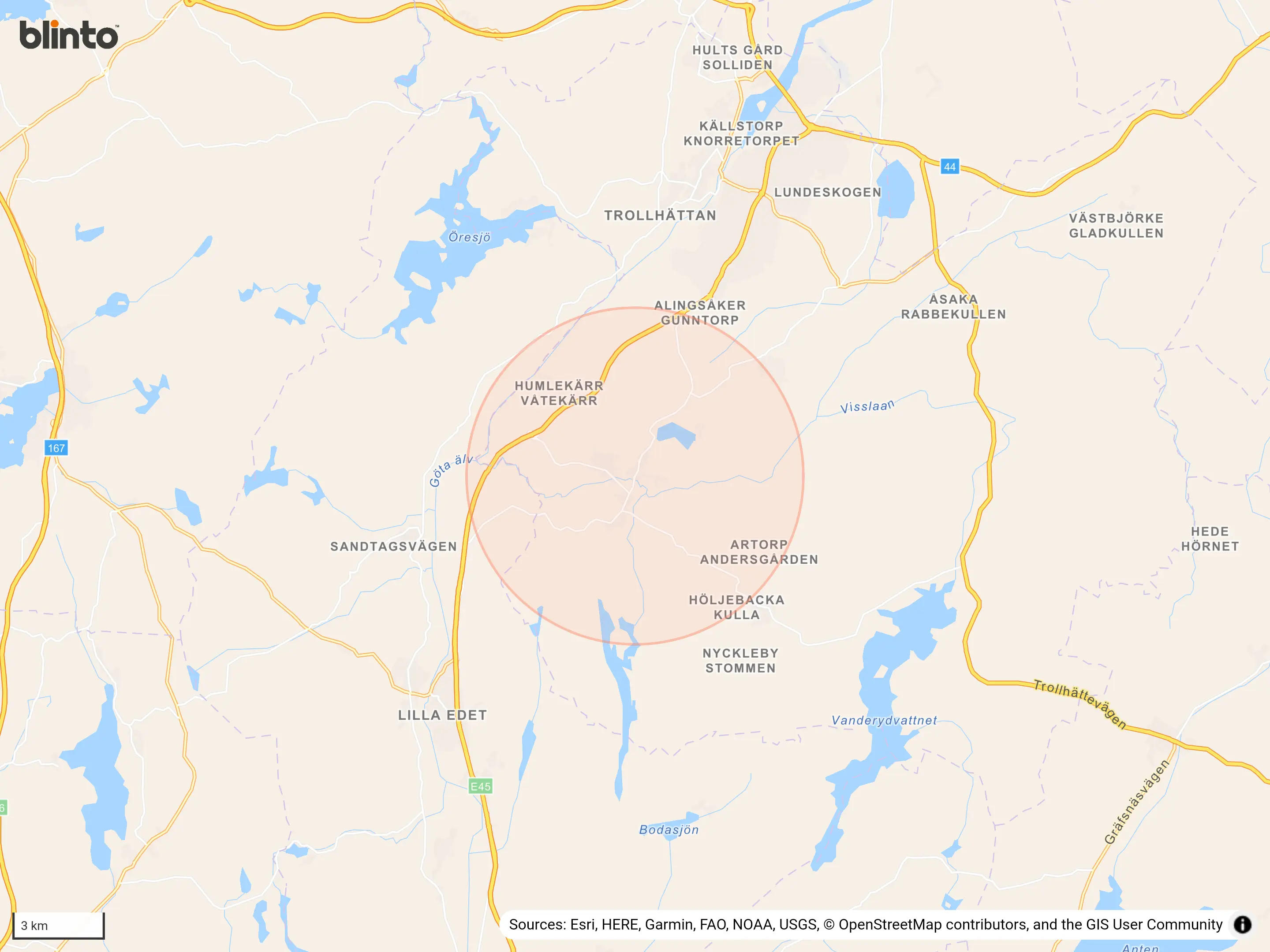 Karta över Sjuntorp