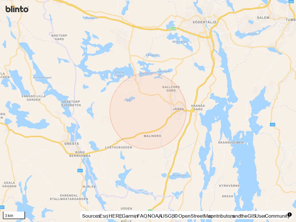 Karta &ouml;ver Södertälje