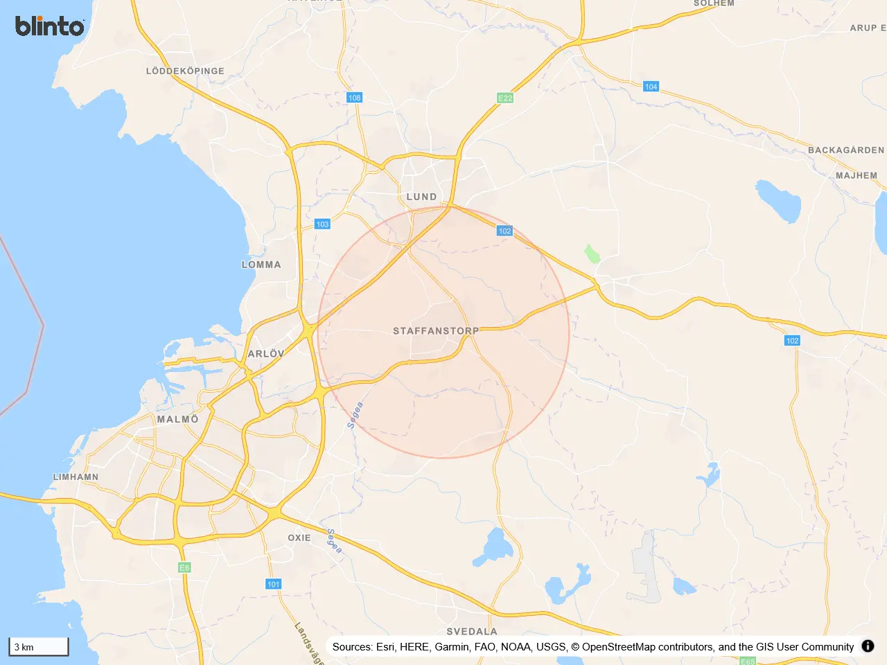 Karta &ouml;ver Staffanstorp