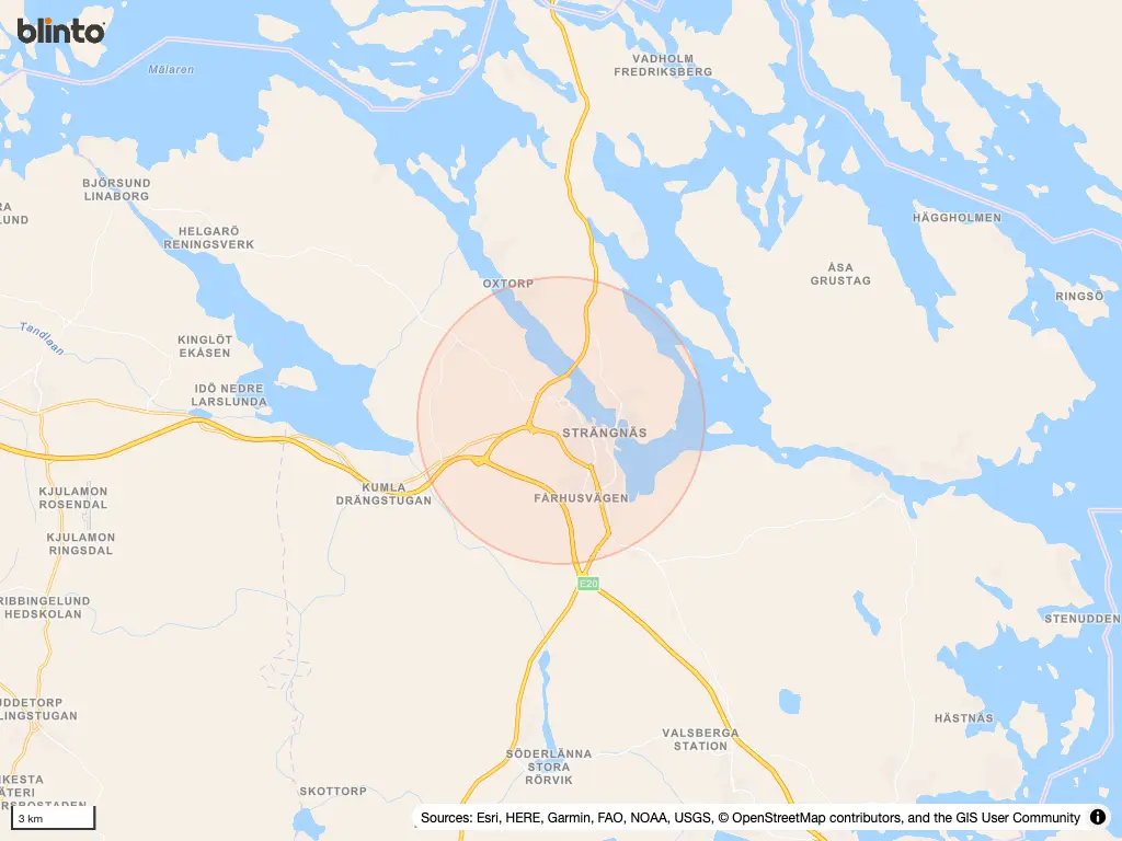 Karta &ouml;ver Stränhnäs