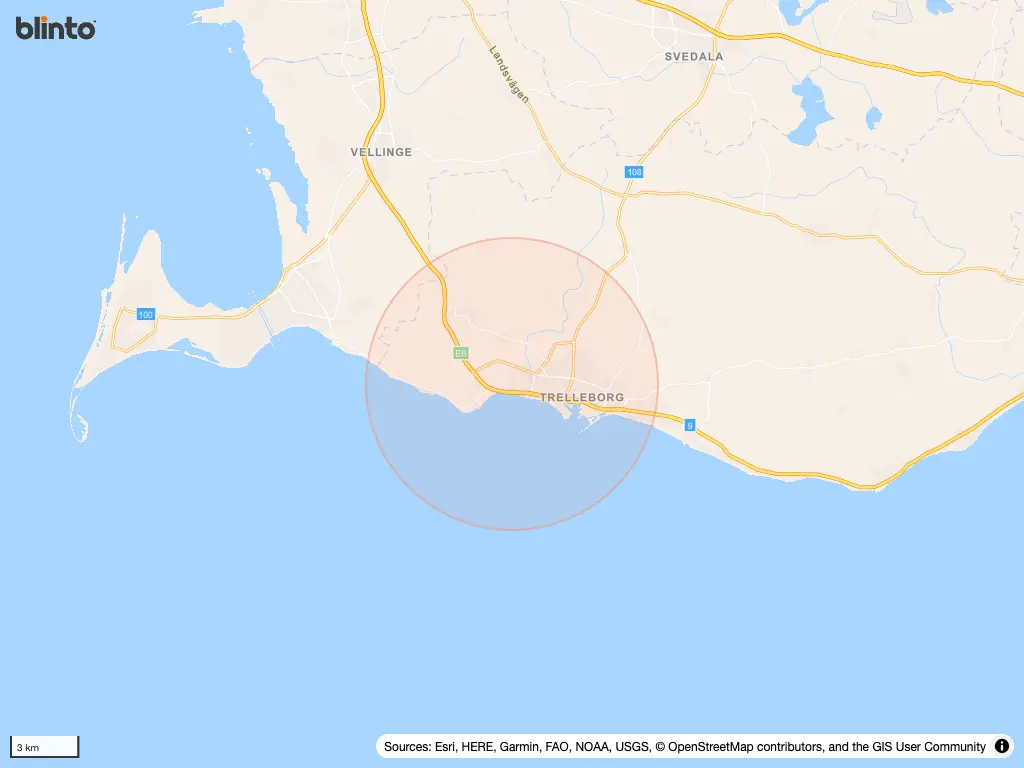 Karta över Trellebrog