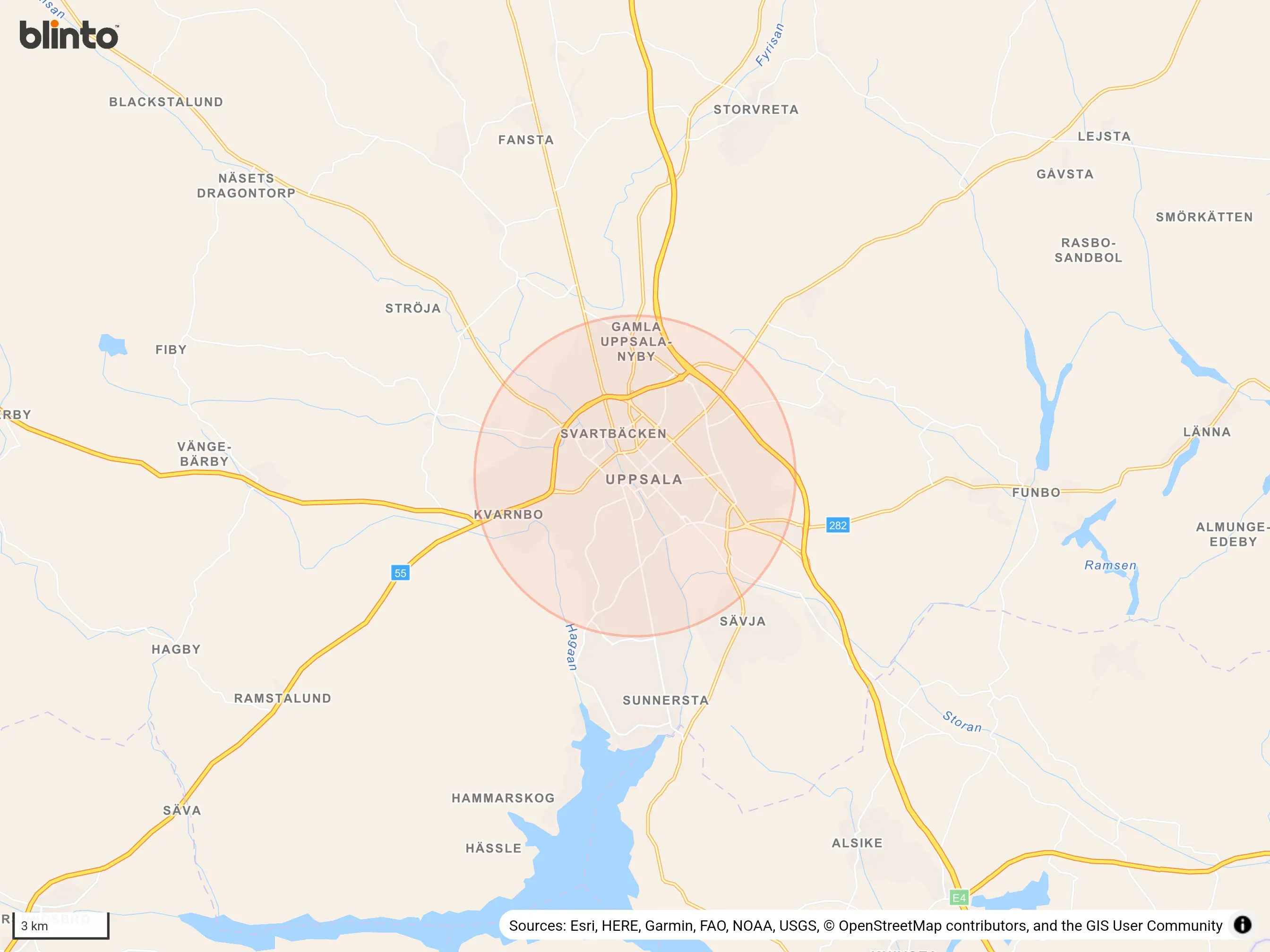 Karta &ouml;ver UPPSALA