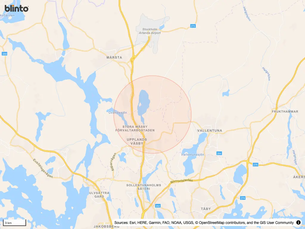 Karta över Vallentuna