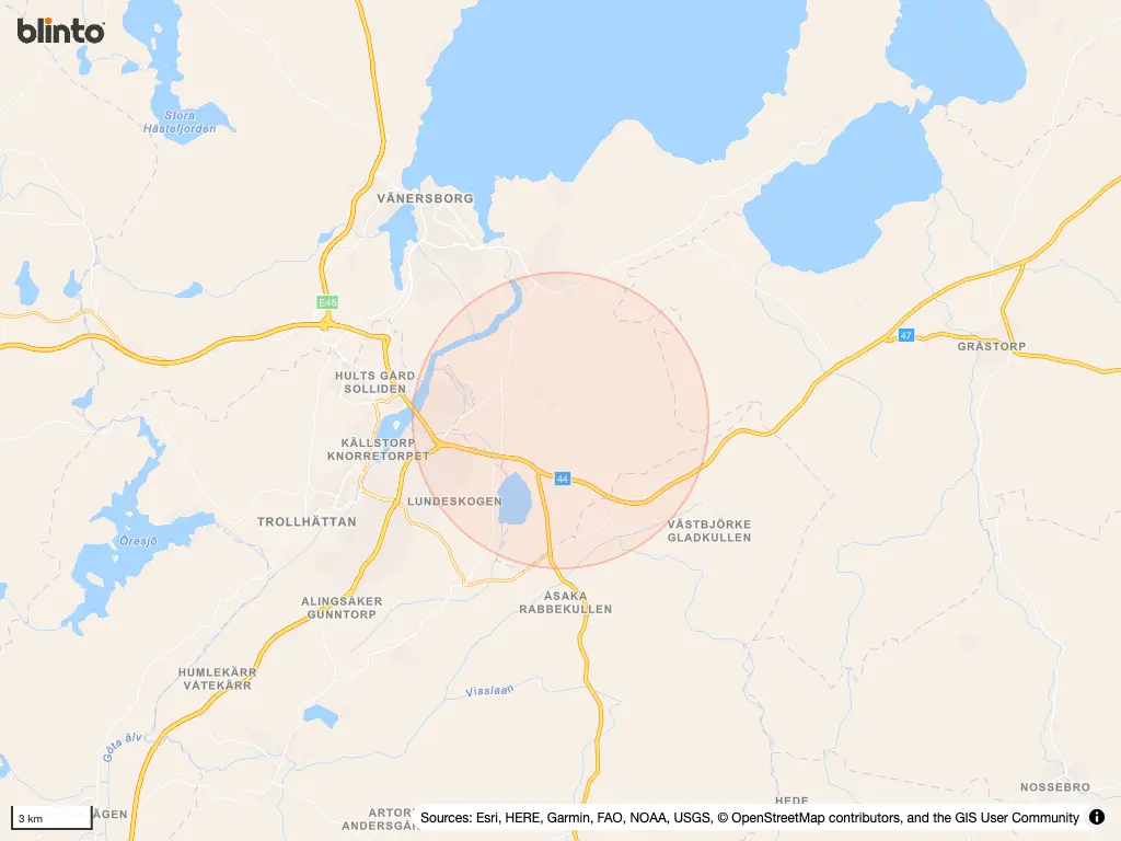 Karta över Vänersborg