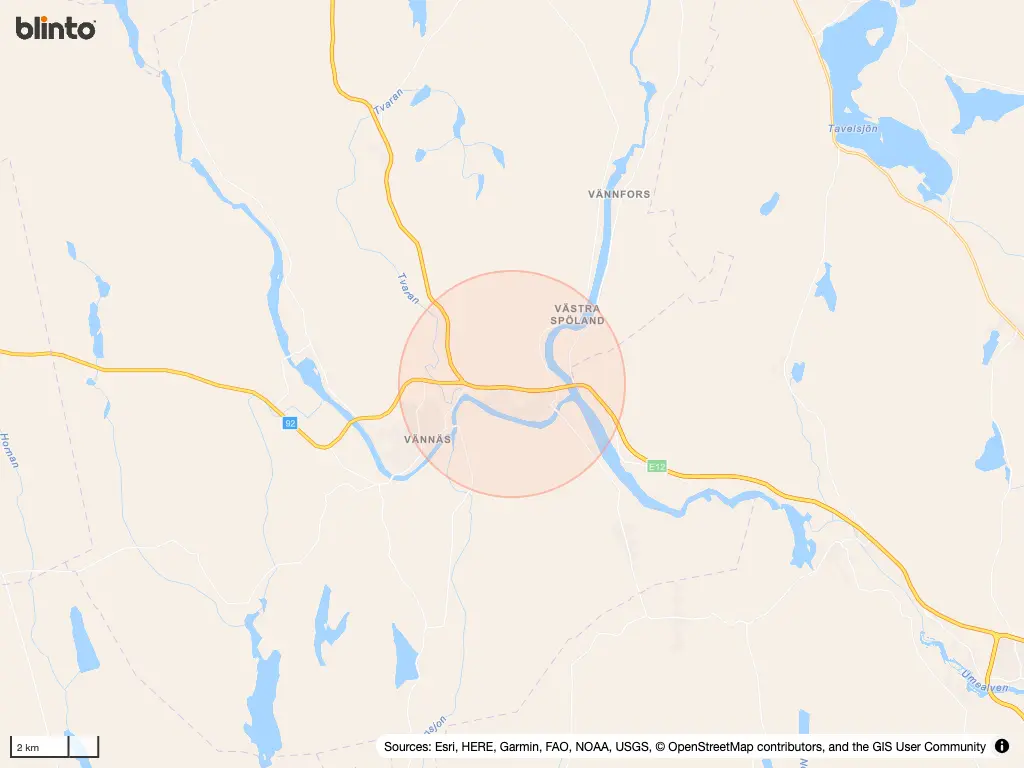 Karta &ouml;ver Vännäsby